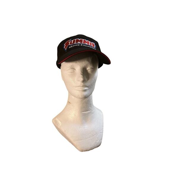 Summit Racing Equipment Adjustable Baseball Cap – Black & Red - Picture 1 of 5